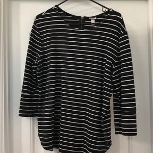 Black and White Stripe Blouse